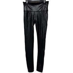 Spanx Women's Faux Leather‎ High Waist Moto Pull On Skinny Leggings Black Small